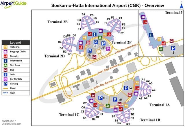 Mapa de la terminal del aeropuerto de Yakarta