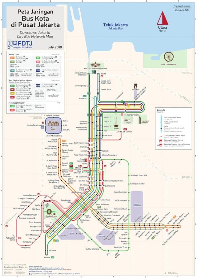 Mapa de la estación de autobuses de Yakarta
