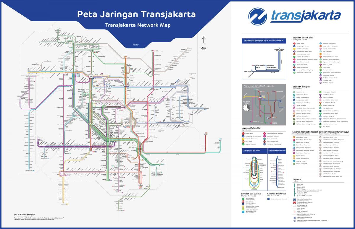Mapa de transporte de Yakarta