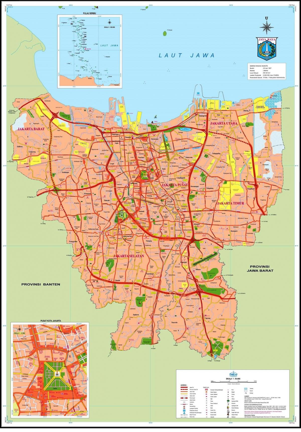 Mapa de la ciudad de Yakarta