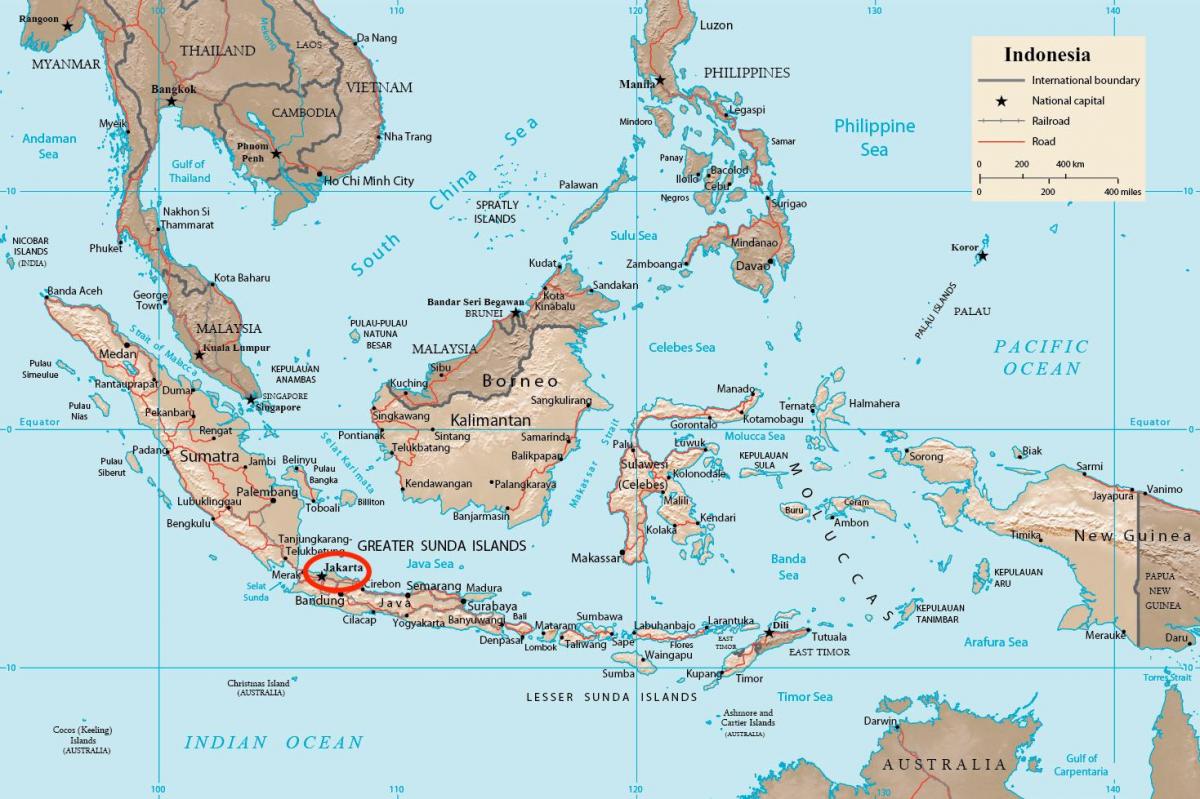 Yakarta en Java - Mapa de Indonesia